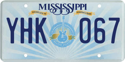 MS license plate YHK067