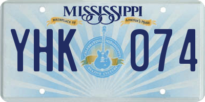 MS license plate YHK074