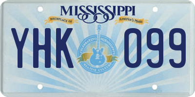 MS license plate YHK099