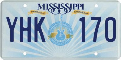 MS license plate YHK170