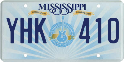 MS license plate YHK410