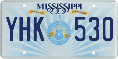 MS license plate YHK530