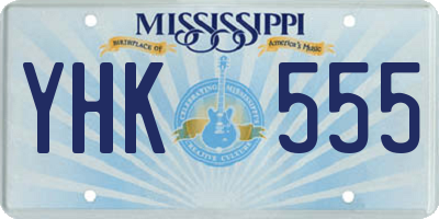 MS license plate YHK555