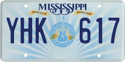 MS license plate YHK617