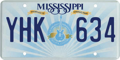 MS license plate YHK634