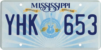 MS license plate YHK653