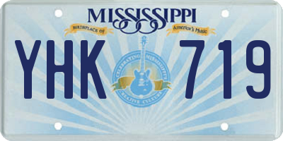 MS license plate YHK719