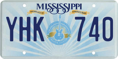 MS license plate YHK740