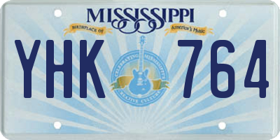 MS license plate YHK764