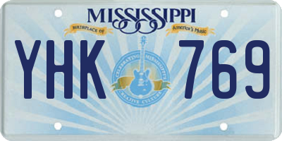MS license plate YHK769