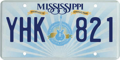 MS license plate YHK821