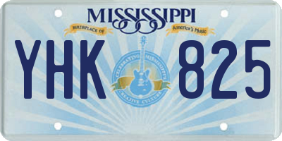 MS license plate YHK825