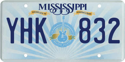 MS license plate YHK832