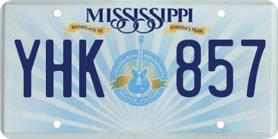MS license plate YHK857