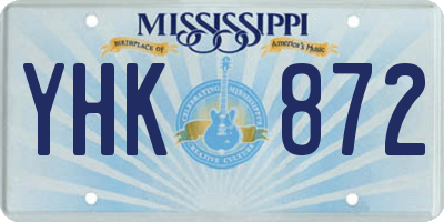 MS license plate YHK872