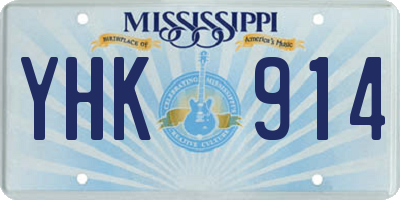 MS license plate YHK914