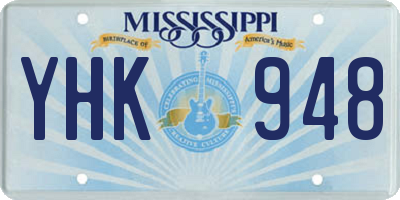 MS license plate YHK948