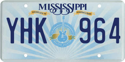 MS license plate YHK964