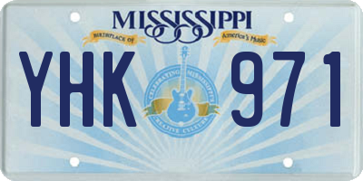 MS license plate YHK971