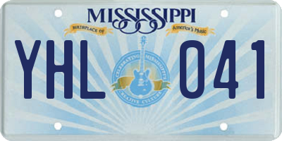 MS license plate YHL041