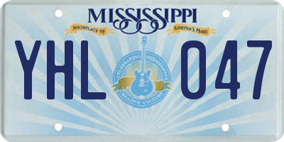 MS license plate YHL047