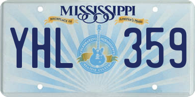 MS license plate YHL359