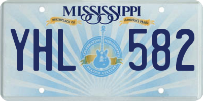 MS license plate YHL582