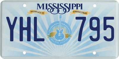 MS license plate YHL795