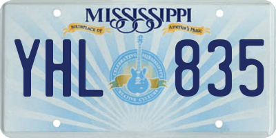 MS license plate YHL835