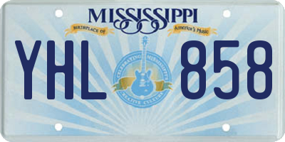 MS license plate YHL858