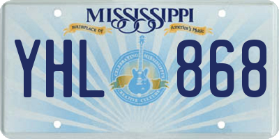 MS license plate YHL868