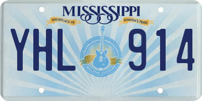 MS license plate YHL914