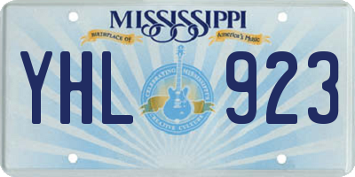 MS license plate YHL923