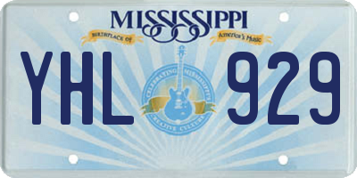 MS license plate YHL929
