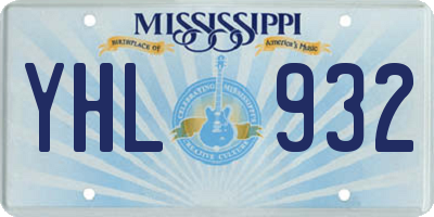 MS license plate YHL932