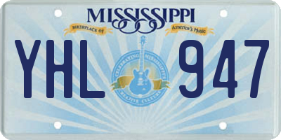 MS license plate YHL947
