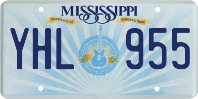 MS license plate YHL955