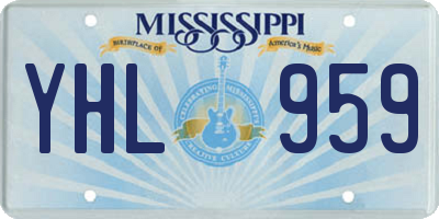 MS license plate YHL959