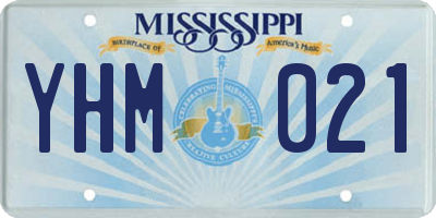 MS license plate YHM021