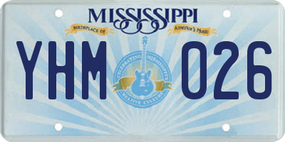 MS license plate YHM026