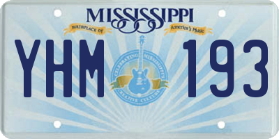MS license plate YHM193