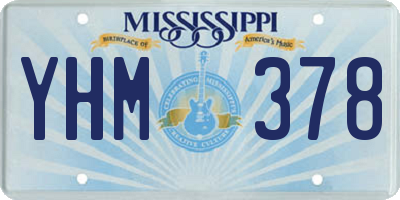 MS license plate YHM378
