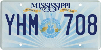 MS license plate YHM708