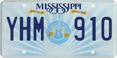 MS license plate YHM910