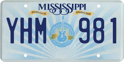 MS license plate YHM981