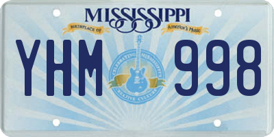 MS license plate YHM998