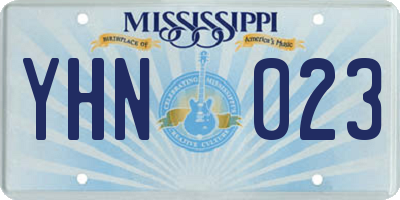 MS license plate YHN023