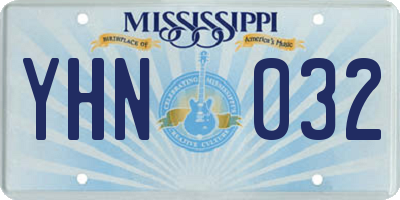 MS license plate YHN032