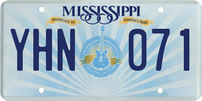 MS license plate YHN071