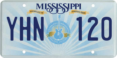 MS license plate YHN120